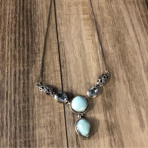 Larimar Sterling Vintage Necklace - Picture 5 of 10